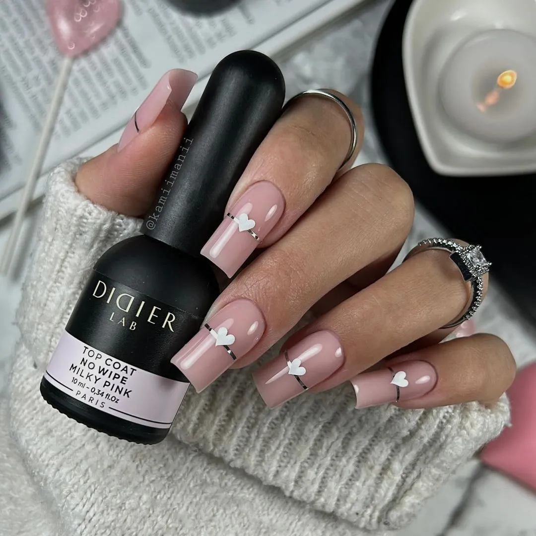 Didier Lab No Wipe Milky Pink top coat mælkerosa