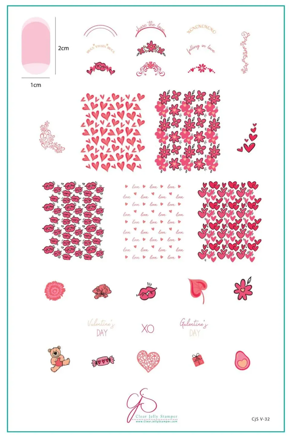 Clear Jelly Stamper CjSV-32 French Kiss stampingplade 14,5x9,5
