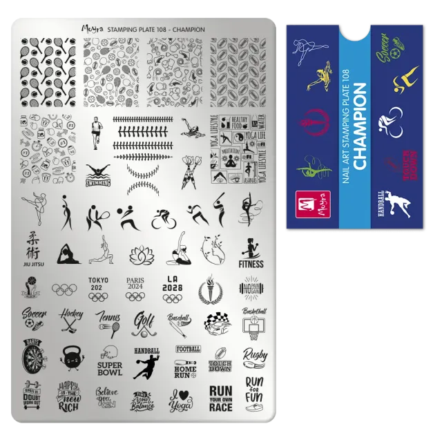 Moyra stampingplade 108 Champion stor til nailart