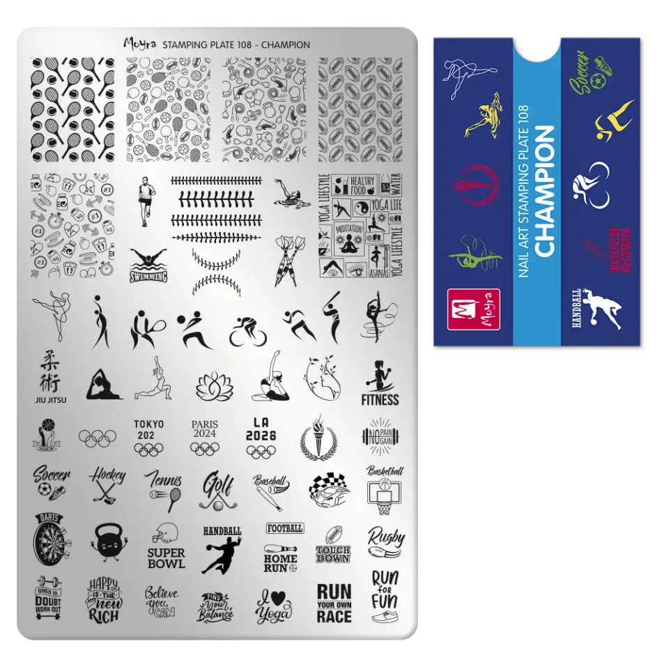 Moyra stampingplade 108 Champion stor til nailart
