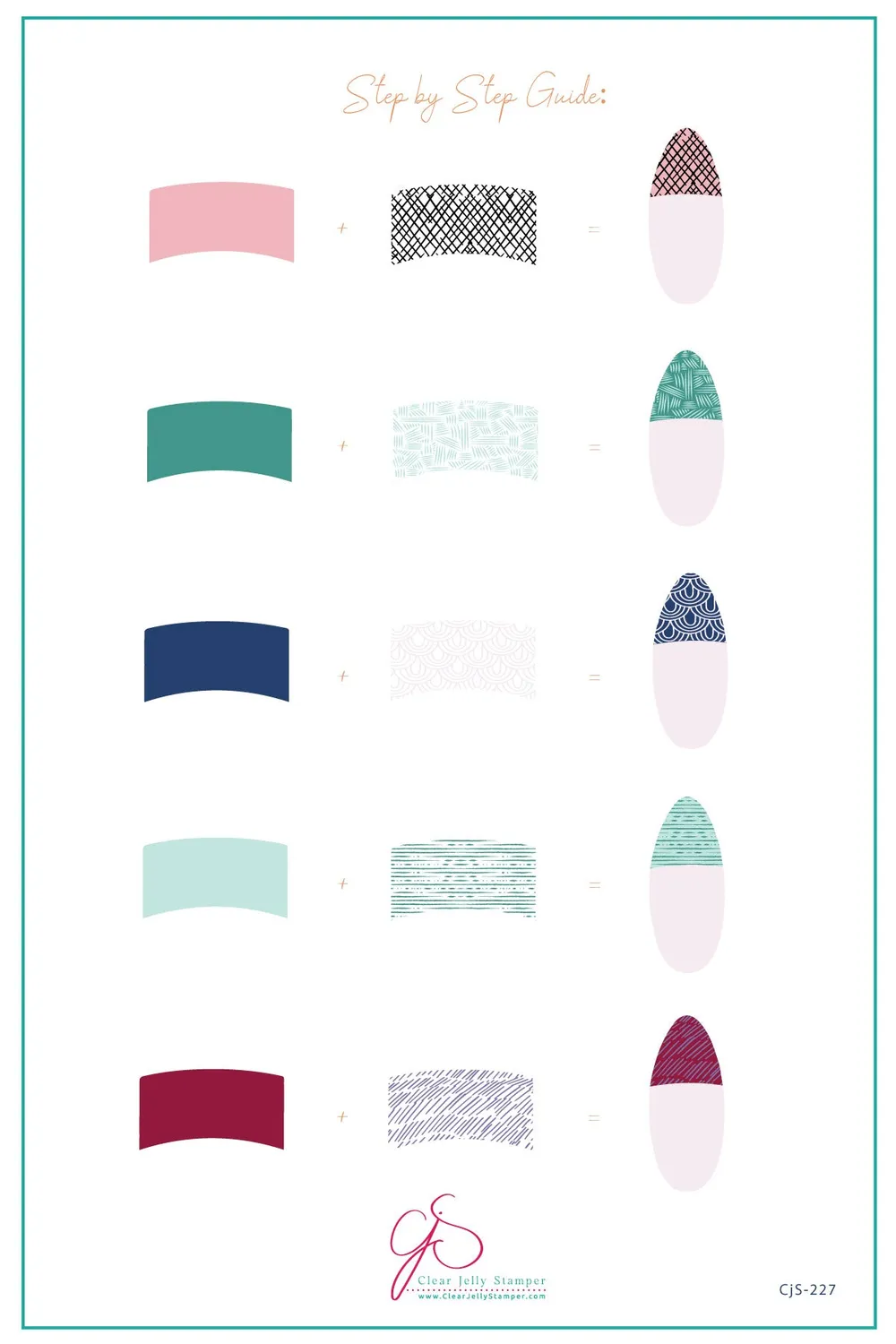 Clear Jelly Stamper French-Textile CjS-227 stamping plade 14,5cm