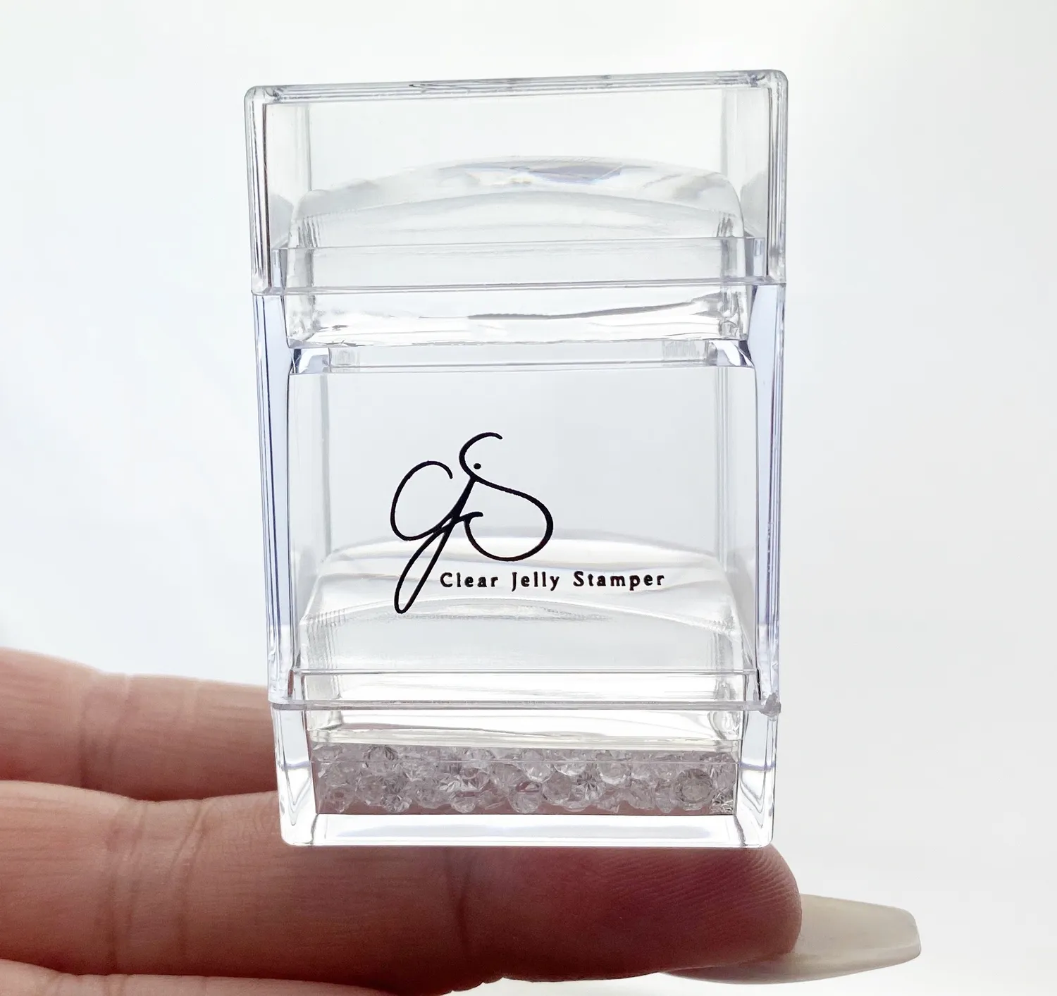 Clear Jelly Stamper Bling Cubed neglestamper Clear stor gennemsigtig