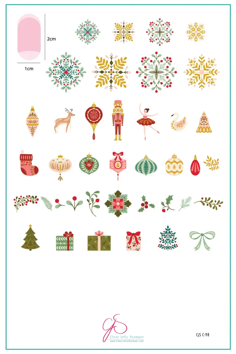 Clear Jelly Stamper Sugarplum Express CjSC-98 stampingplade jul