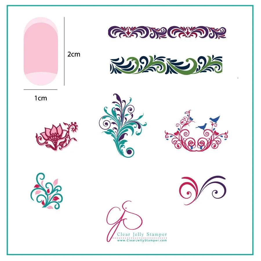 Clear Jelly Stamper Petit Swirls CjS-49 stampingplade lille