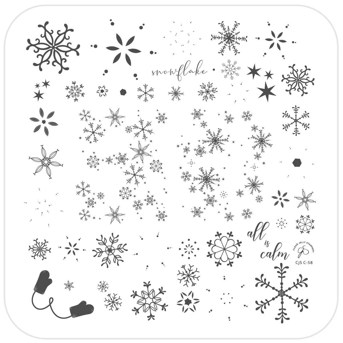 Clear Jelly Stamper All Is Calm CjSC-58 stampingplade snefnug