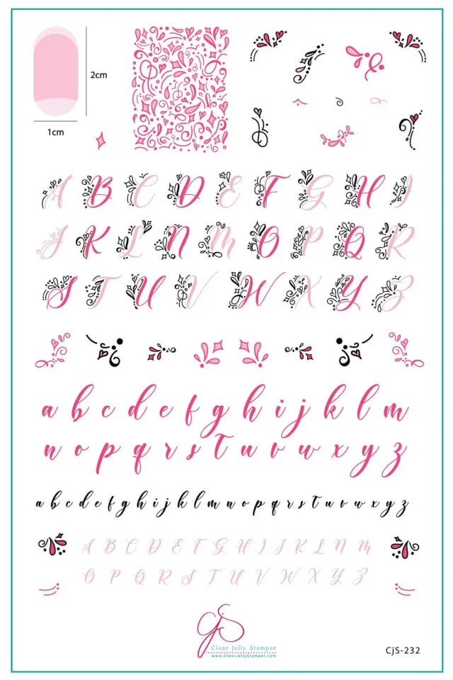 Clear Jelly Stamper CjS-232 Twirly Swirly stampingplade alfabet