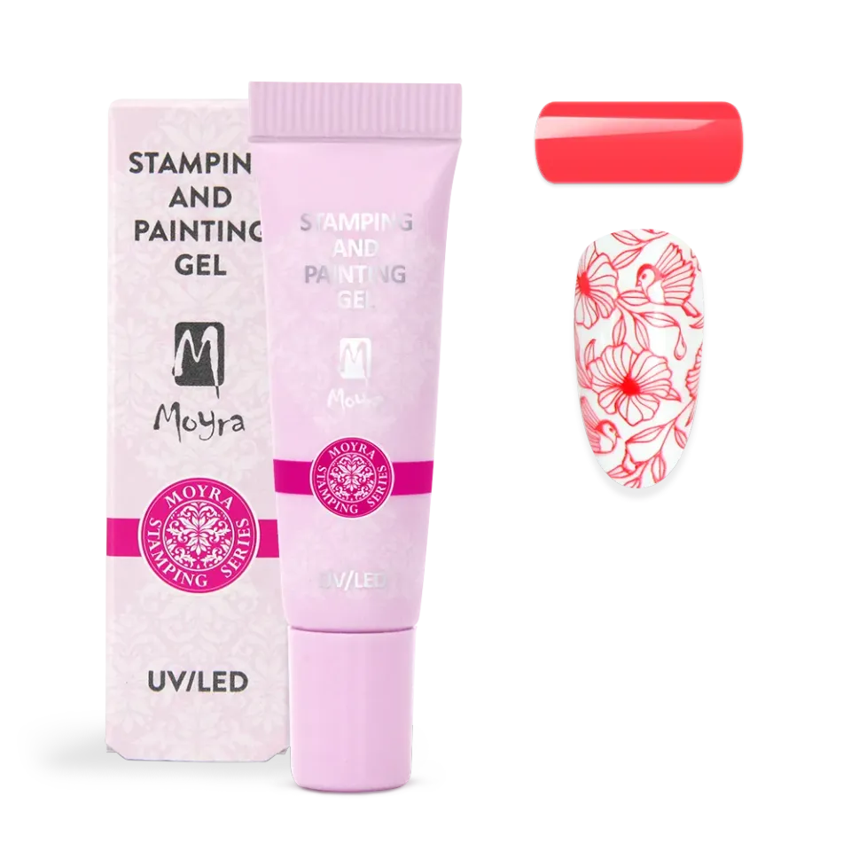 Moyra No. 12 Vivid Red stamping gel 7 g no-wipe