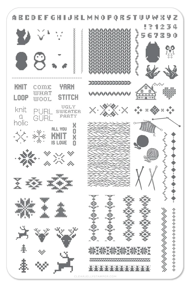 Clear Jelly Stamper Purl Gurl CjSC-15 stampingplade strik 14,5x9,5