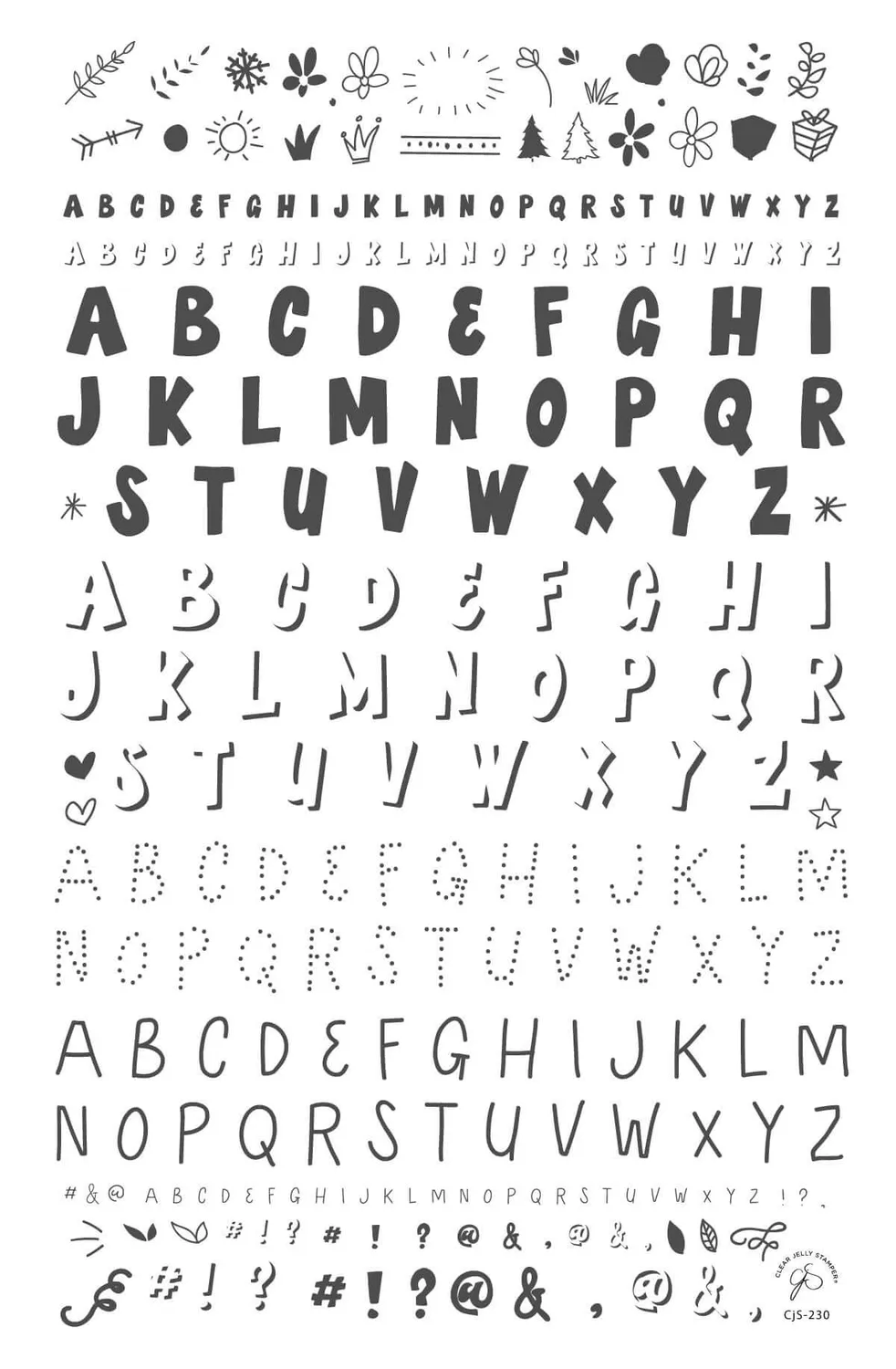 Clear Jelly Stamper CjS-230 Alphabet Party stamping plade