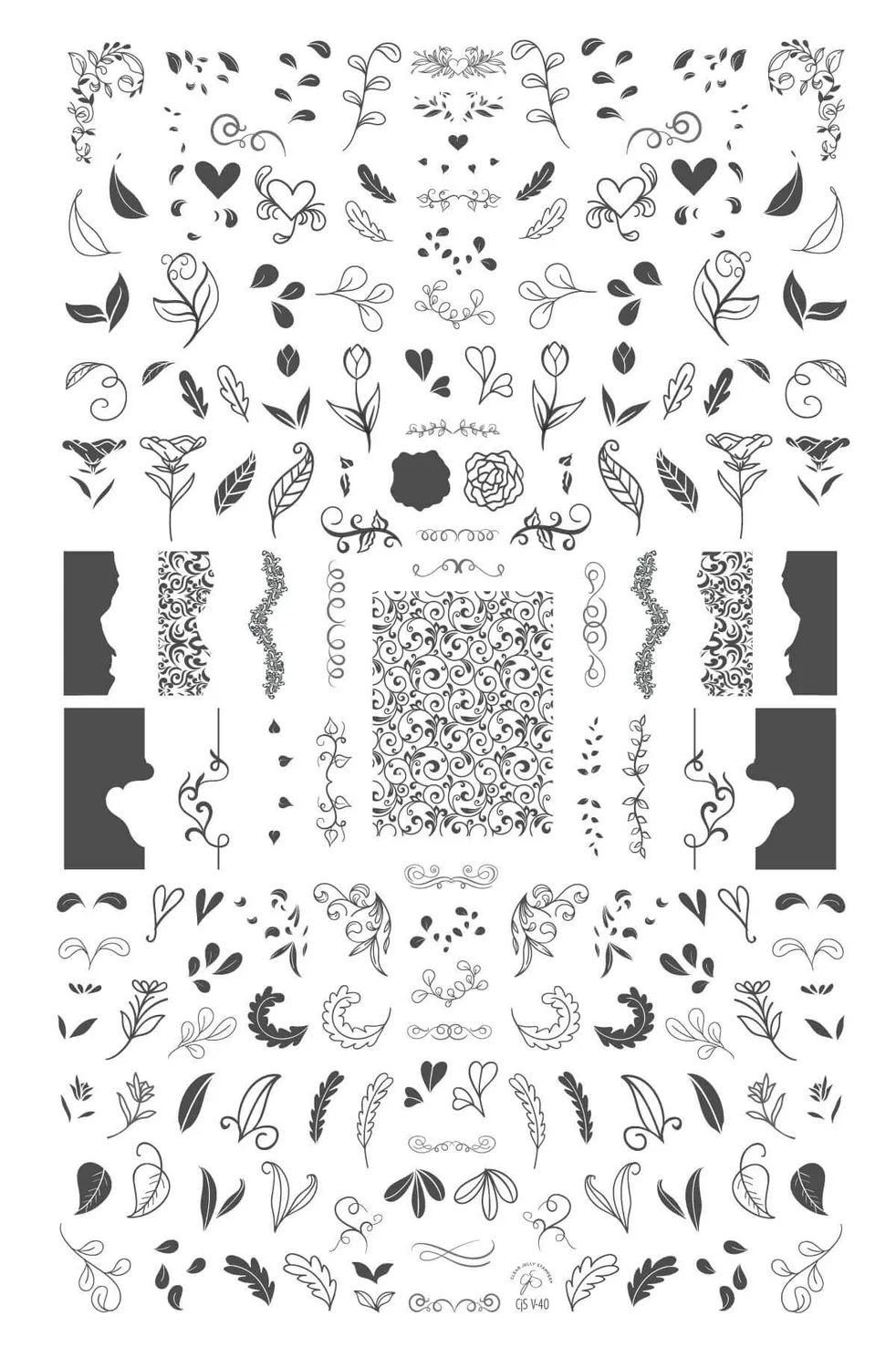 Clear Jelly Stamper Embellish CjSV-40 stampingplade blomster