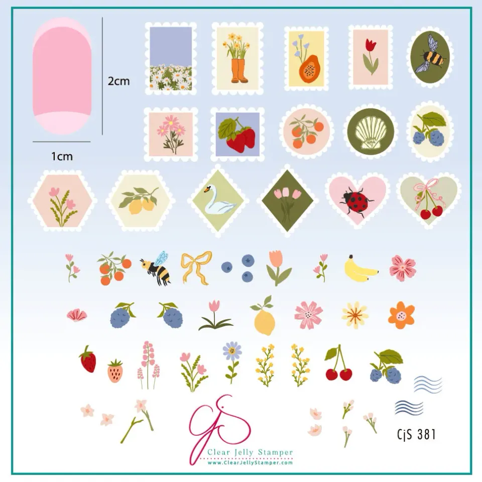 Clear Jelly Stamper CJS-381 Perfectly Postage stamping plade 8x8