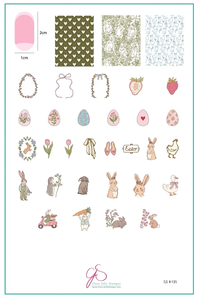 Clear Jelly Stamper CjSH-135 Heirloom Easter stamping plade påske 14cm
