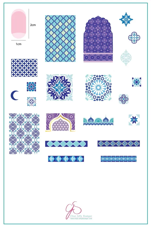 Clear Jelly Stamper LC-26 Moorish Motifs stamping plade stor