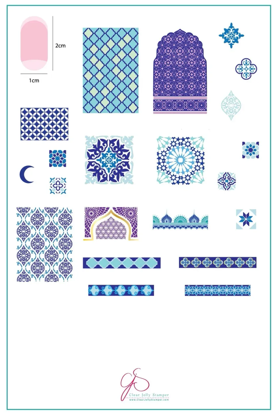 Clear Jelly Stamper LC-26 Moorish Motifs stamping plade stor