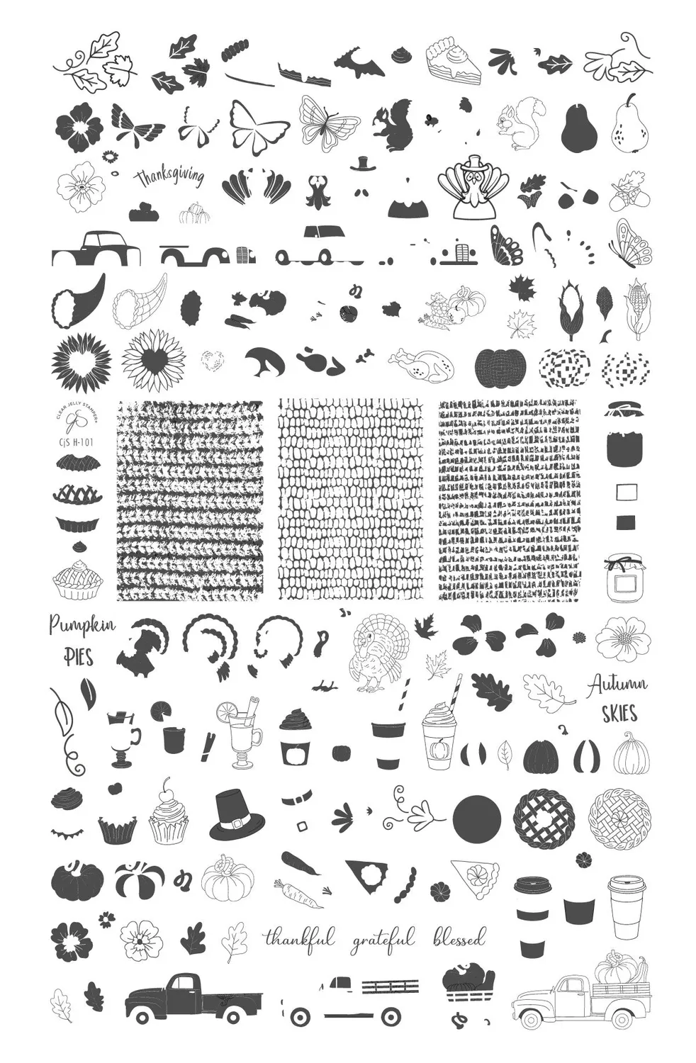 Clear Jelly Stamper Autumn CjSH-101 stampingplade efterår
