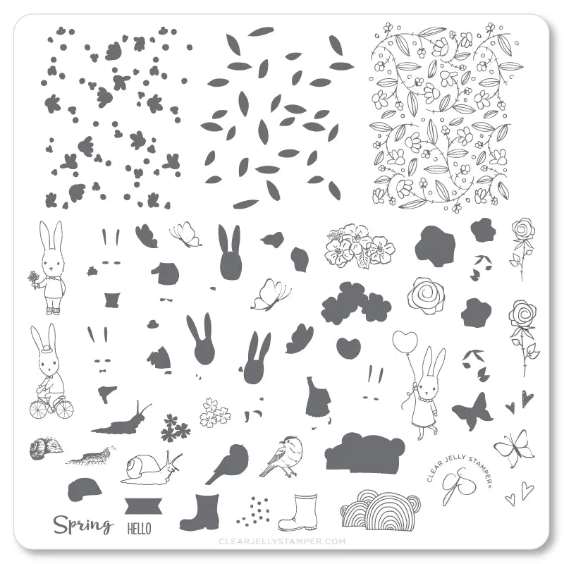 Clear Jelly Stamper CjSH-51 Hippity Hoppity plade 8x8