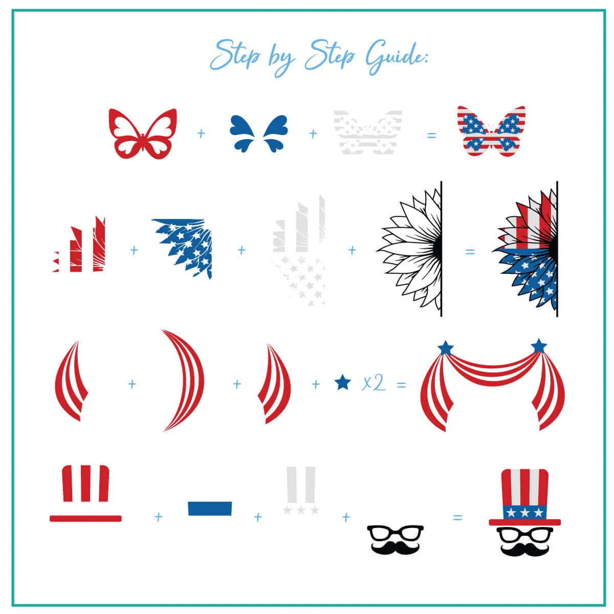 Clear Jelly Stamper Stars Stripes Two CjS-313 plade
