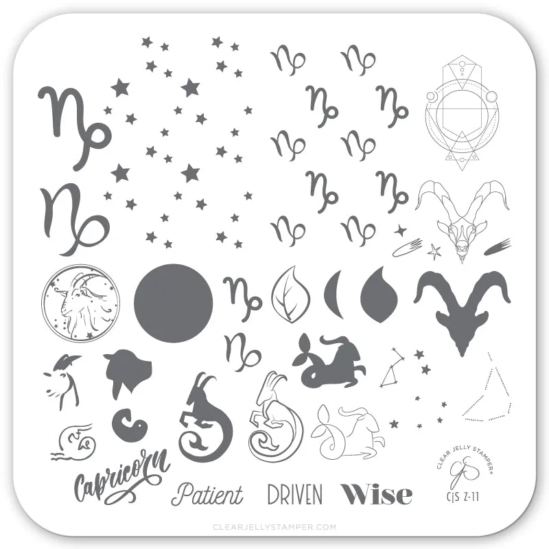 Clear Jelly Stamper CjSZ-11 Capricorn stamping plade 6x6cm zodiac