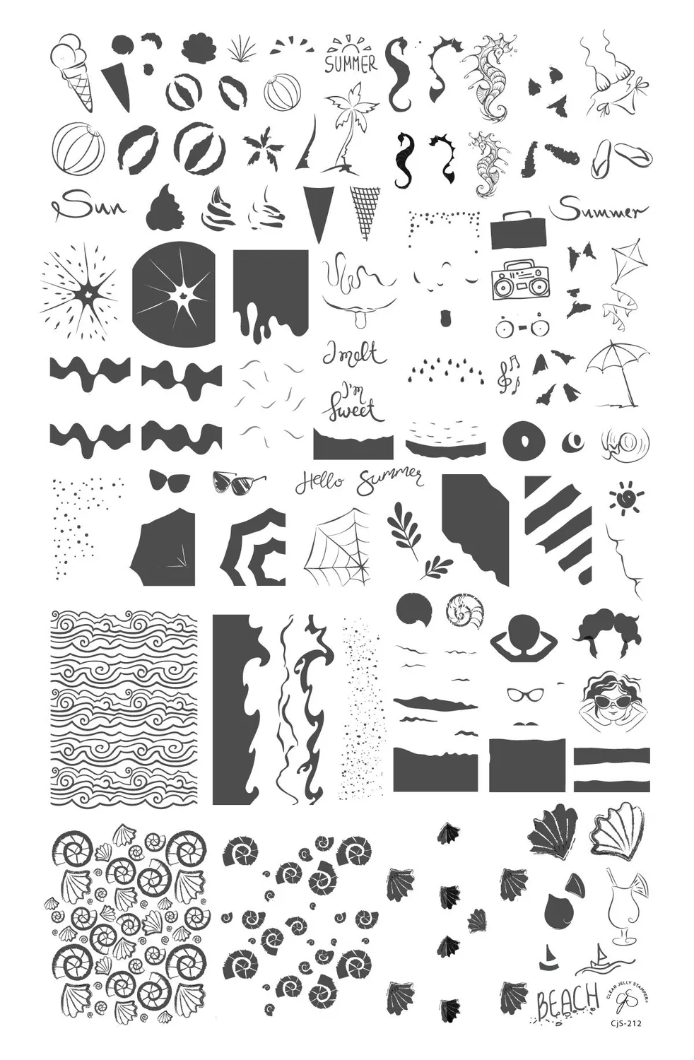 Clear Jelly Stamper CJS-212 I Melt for Summer plade