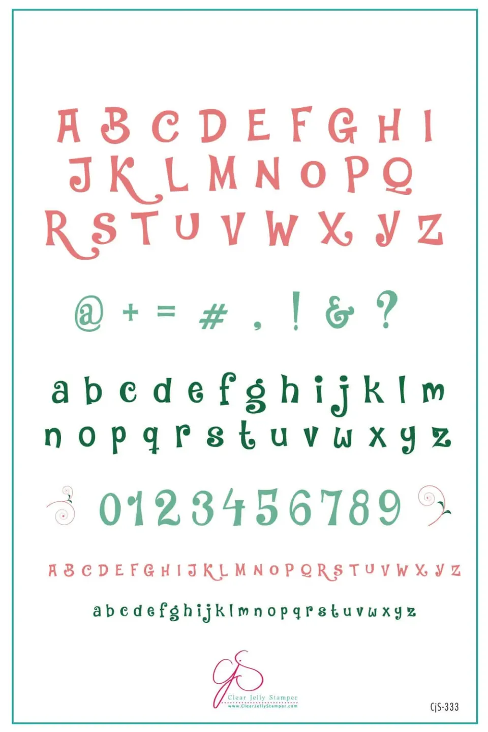 Clear Jelly Stamper Jungle Boogie CJS-333 stamping plade alfabet