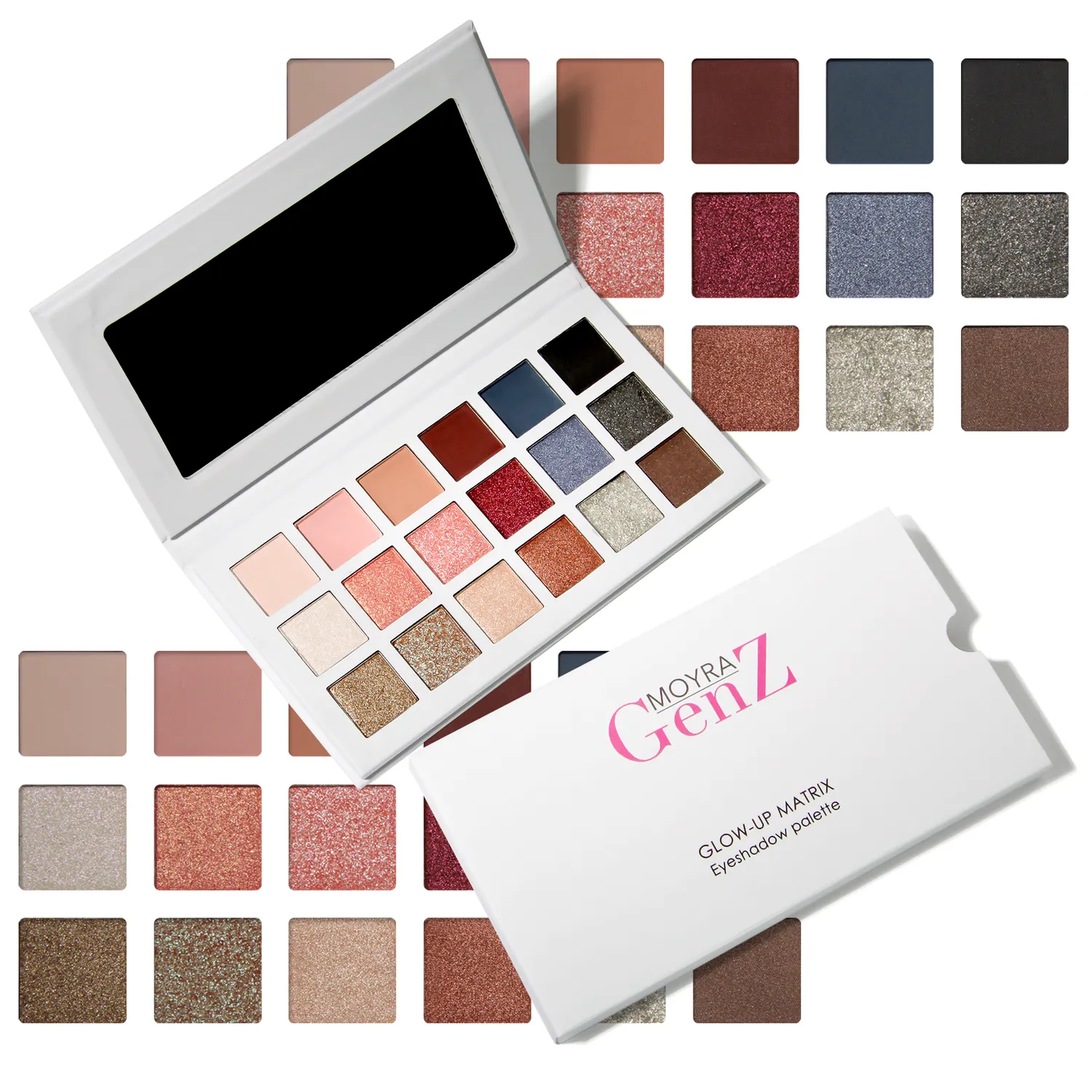 Moyra GenZ Glow-up Matrix øjenskyggepalette 18 farver