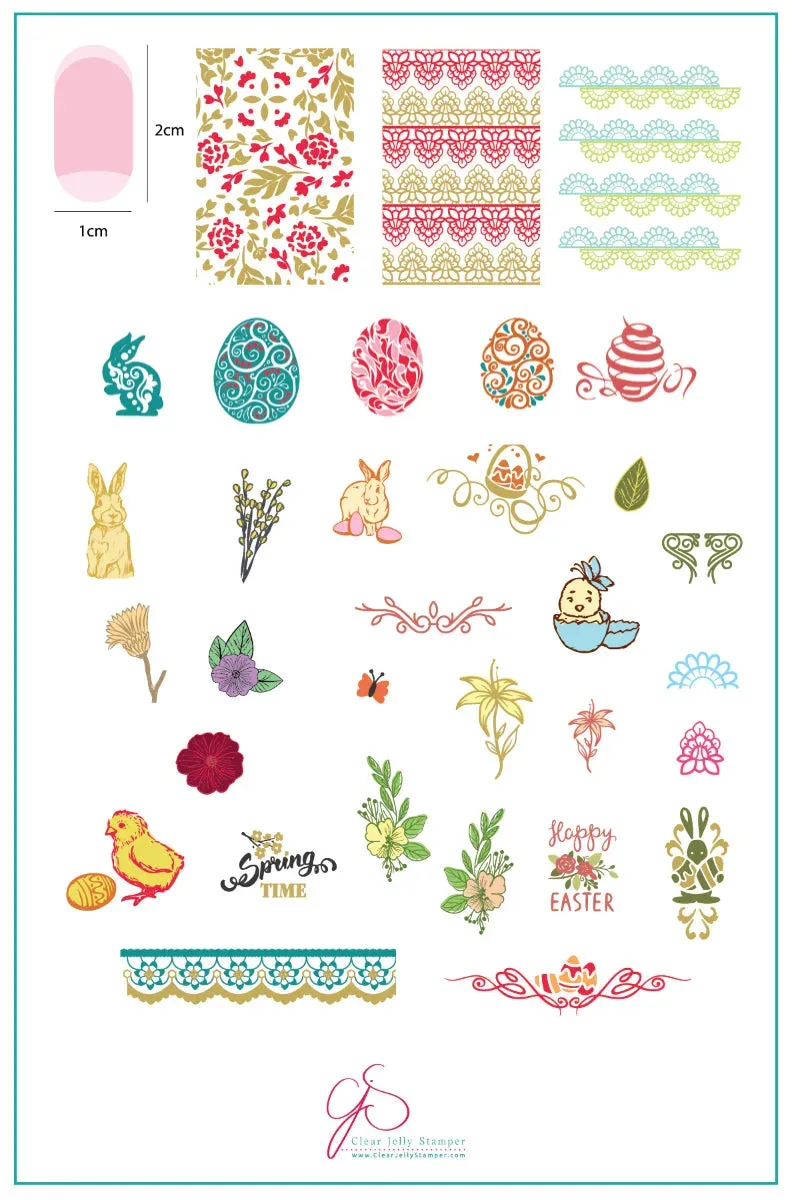 Clear Jelly Stamper Victorian Easter CjSH-09 stempelplade påske
