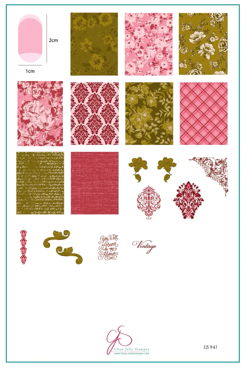 Clear Jelly Stamper CjSV-61 Romantic Impressions stempelplade stor