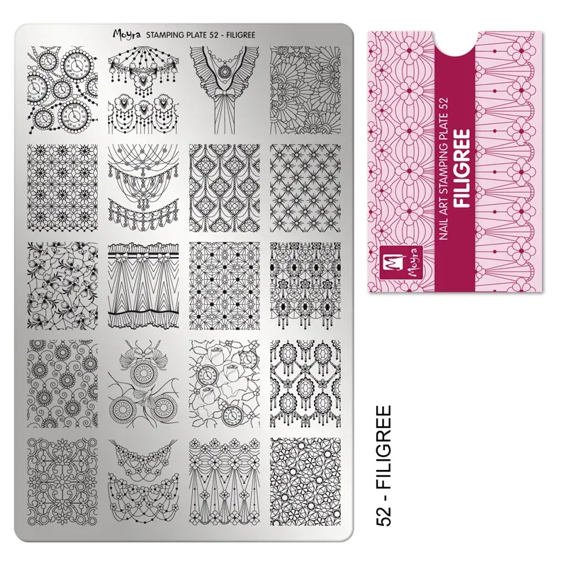 Moyra Stamping 52 Filigree stampingplade stor