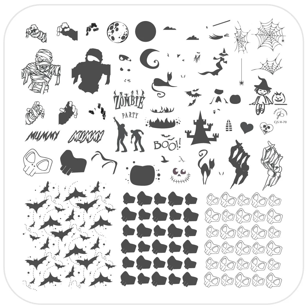Clear Jelly Stamper H-70 The Mummy stampingplade halloween