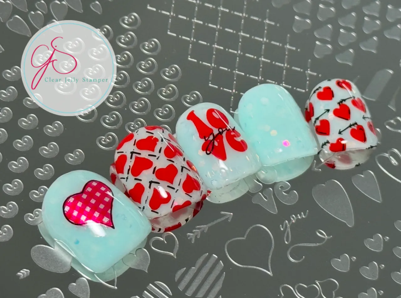 Clear Jelly Stamper CjSLE-12 Endless Hearts stampingplade