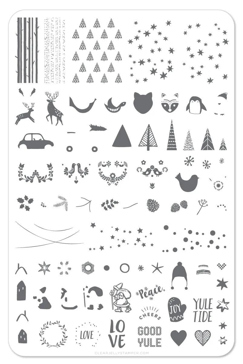 Clear Jelly Stamper C-13 Yule Tide stampingplade jul