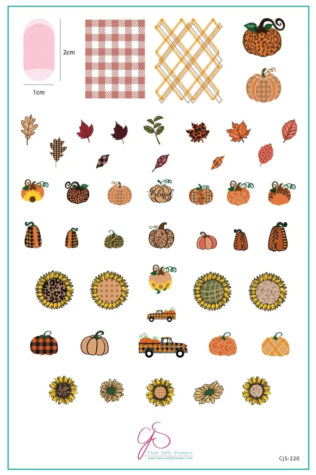 Clear Jelly Stamper Patterned Pumpkins CjS-220 stampingplade