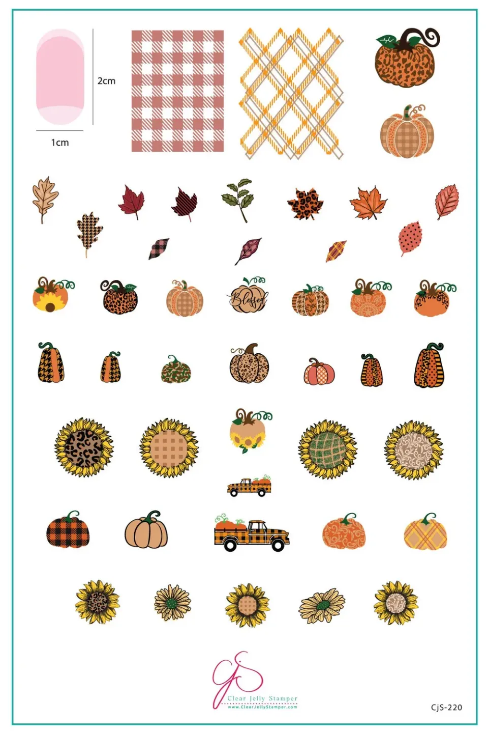 Clear Jelly Stamper Patterned Pumpkins CjS-220 stampingplade