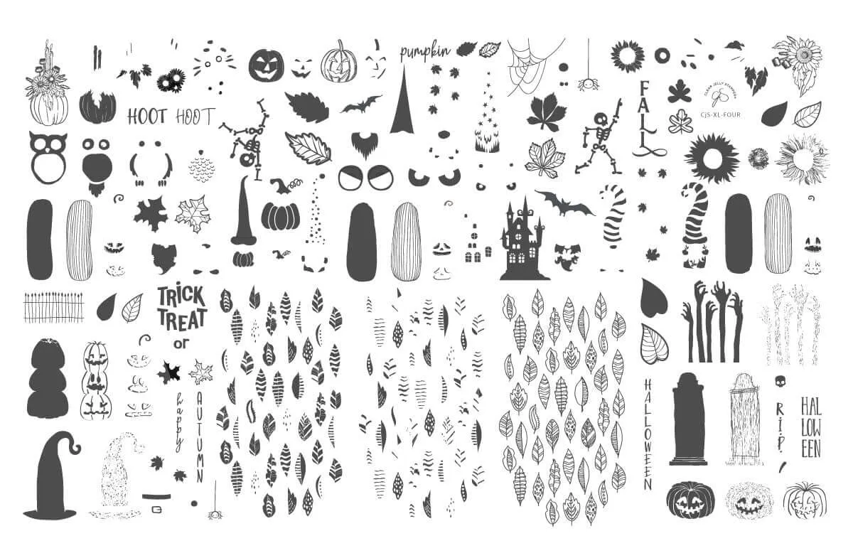 Clear Jelly Stamper CjS XL-FOUR stampingplade halloween