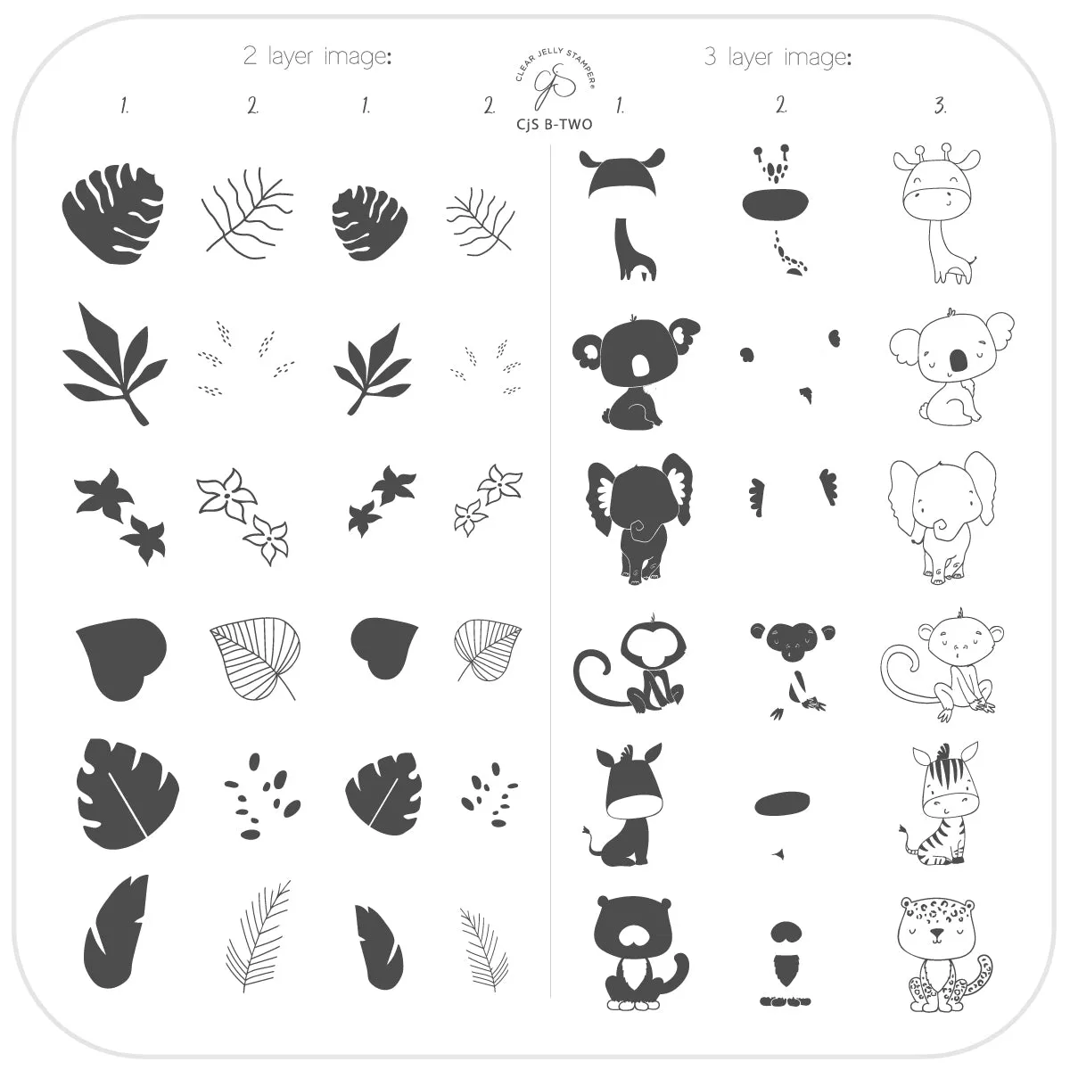 Clear Jelly Stamper Beginner CjS-B-TWO stamping plade 8x8 cm dyr