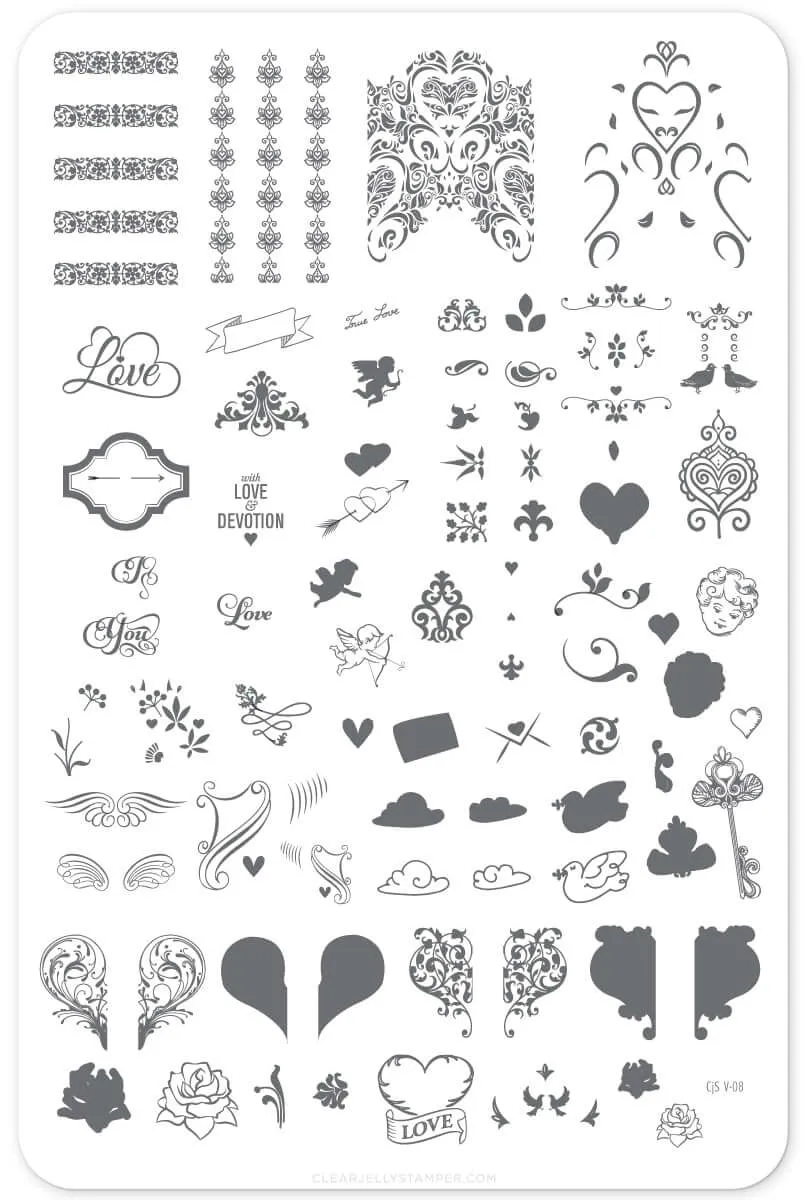 Clear Jelly Stamper Vintage Victorian CjSV-08 stempelplade romantisk