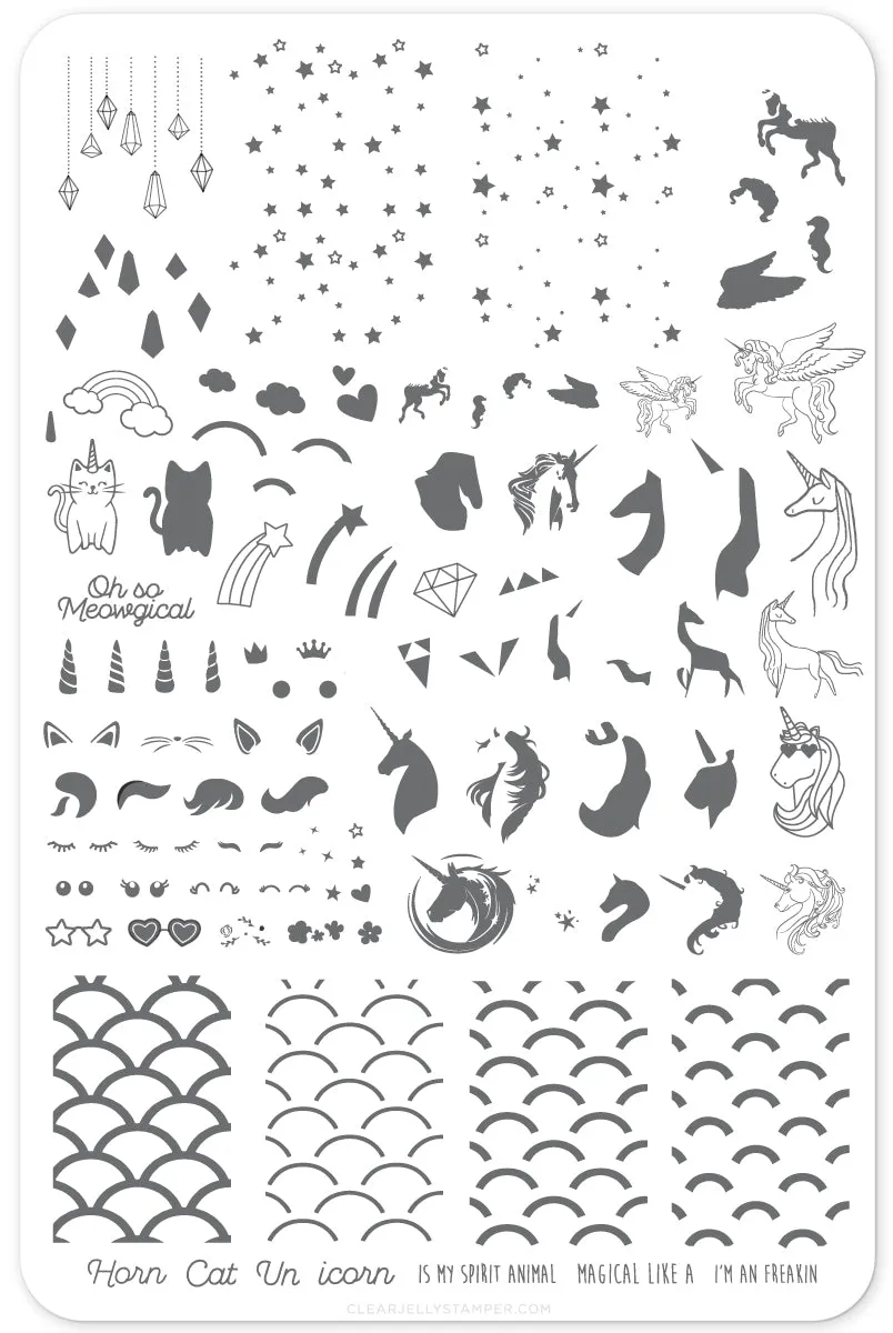 Clear Jelly Stamper LC-51 AlwaysBeAUnicorn stamping plate