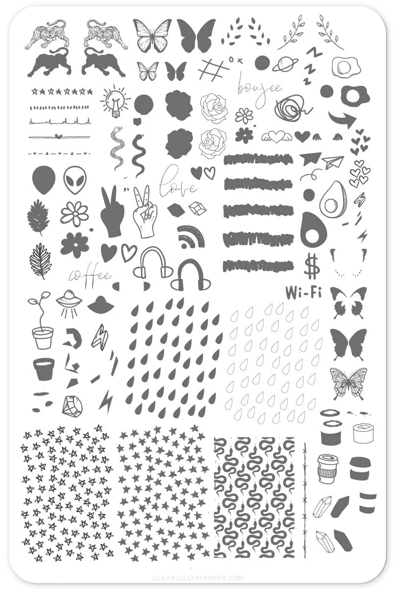 Clear Jelly Stamper Koko by Design CjS-103 stamping plade 14,5x9,5 cm
