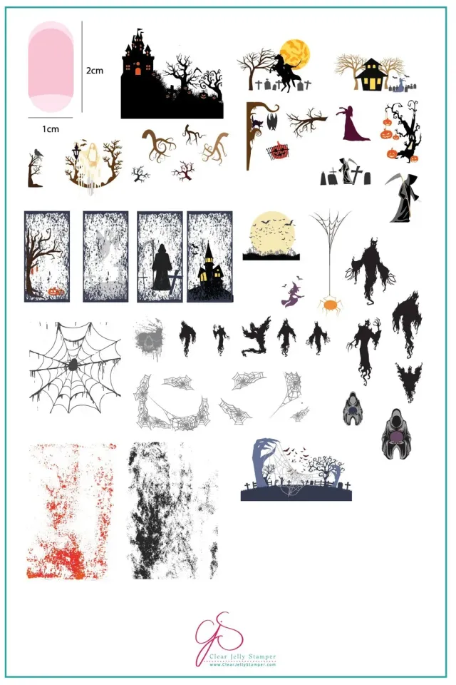 Clear Jelly Stamper Creepy Hollow CjSH-37 stempelplade halloween