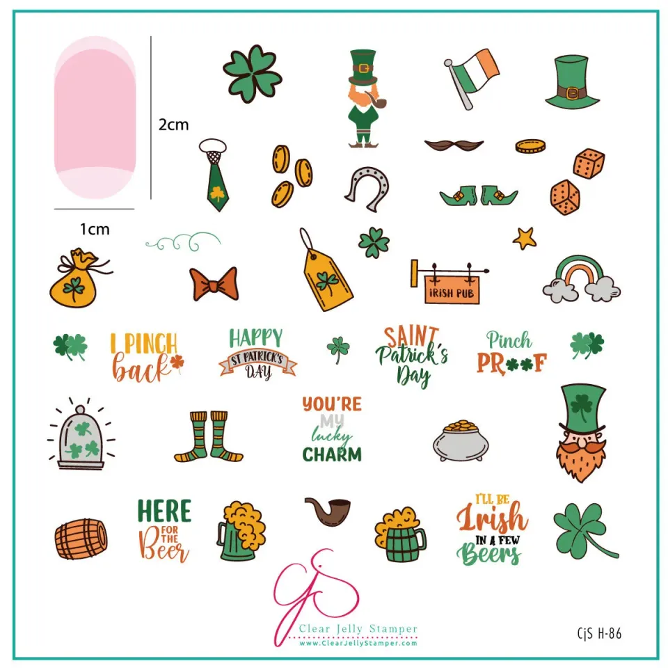 Clear Jelly Stamper CjSH-86 I Pinch Back stamping plate 8 cm