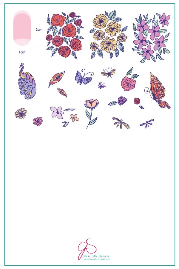 Clear Jelly Stamper CjS-37 Peacocks Garden stempelplade