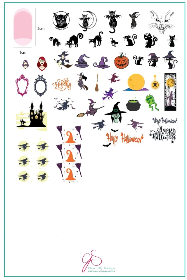 Clear Jelly Stamper Be-Witched CjSH-36 stamping plade halloween