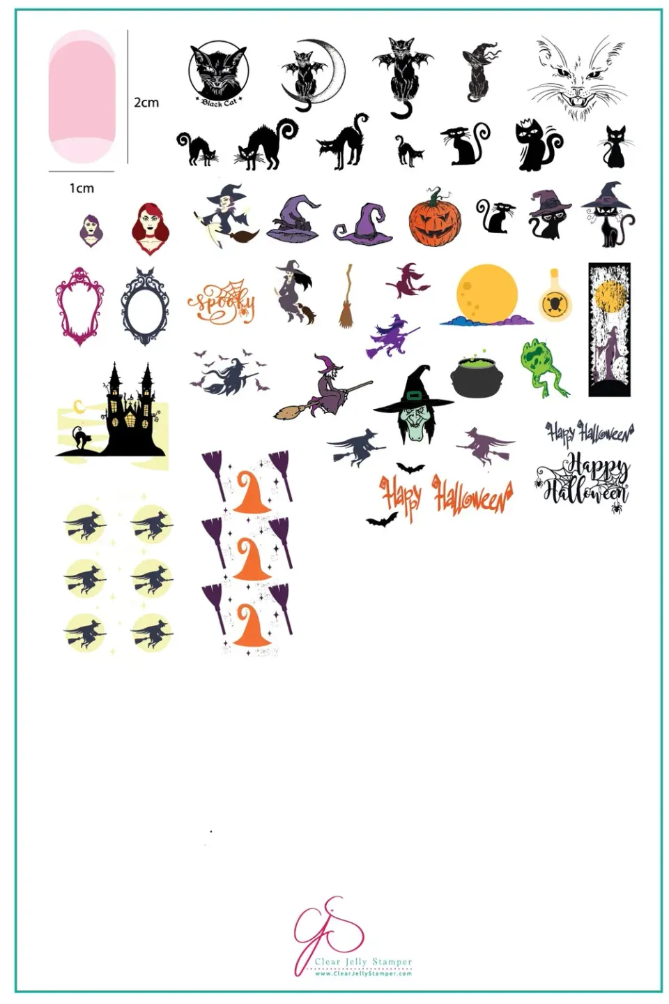 Clear Jelly Stamper Be-Witched CjSH-36 stamping plade halloween