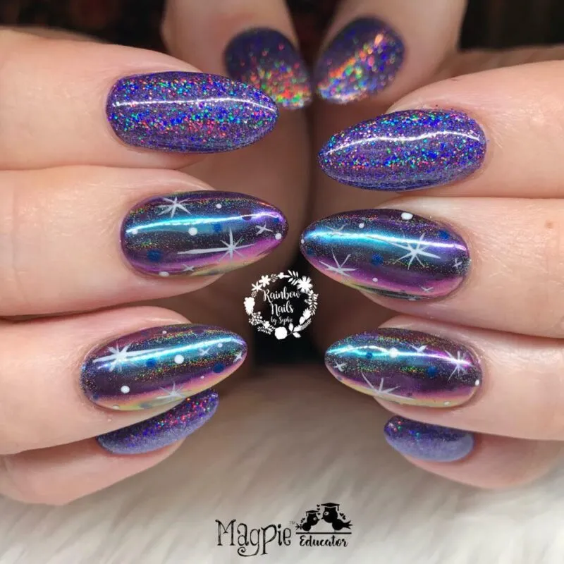 Indigo Nails Luna Holo Chrome pulver holo effekt