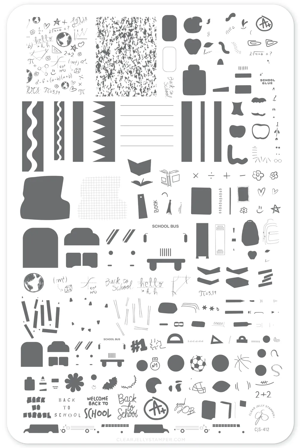 Clear Jelly Stamper CjS-412 Class In Session stampingplade skole