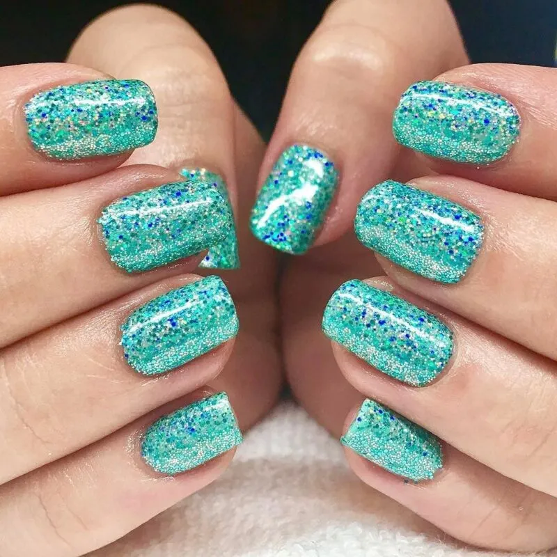 Indigo Nails Tiffany negleglitter mint