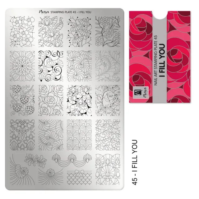 Moyra Stamping Plate 45 I Fill You stampingplade mønster