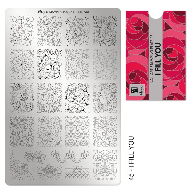 Moyra Stamping Plate 45 I Fill You stampingplade mønster