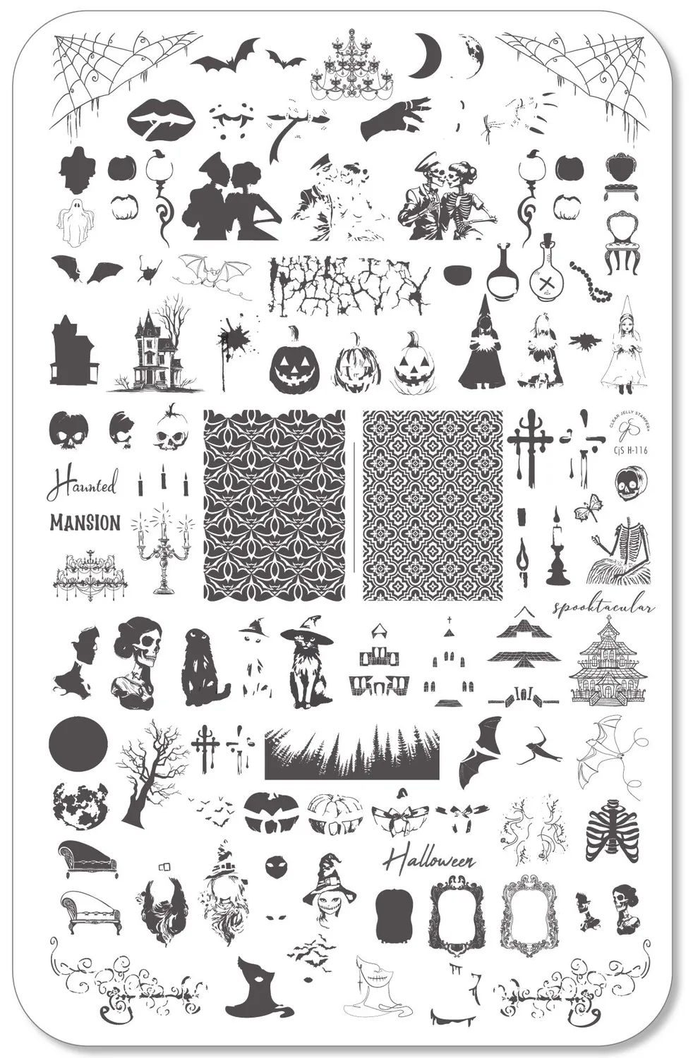 Clear Jelly Stamper Spooktacular CjSH-116 stempelplade halloween