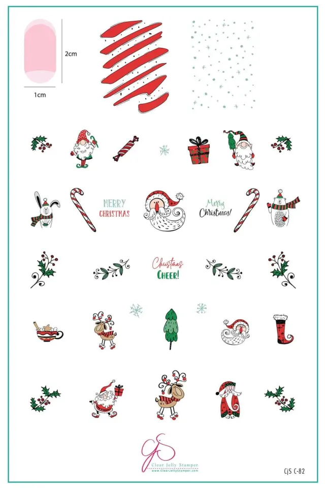 Clear Jelly Stamper CjSC-82 Candy Cane Lane stampingplade jul